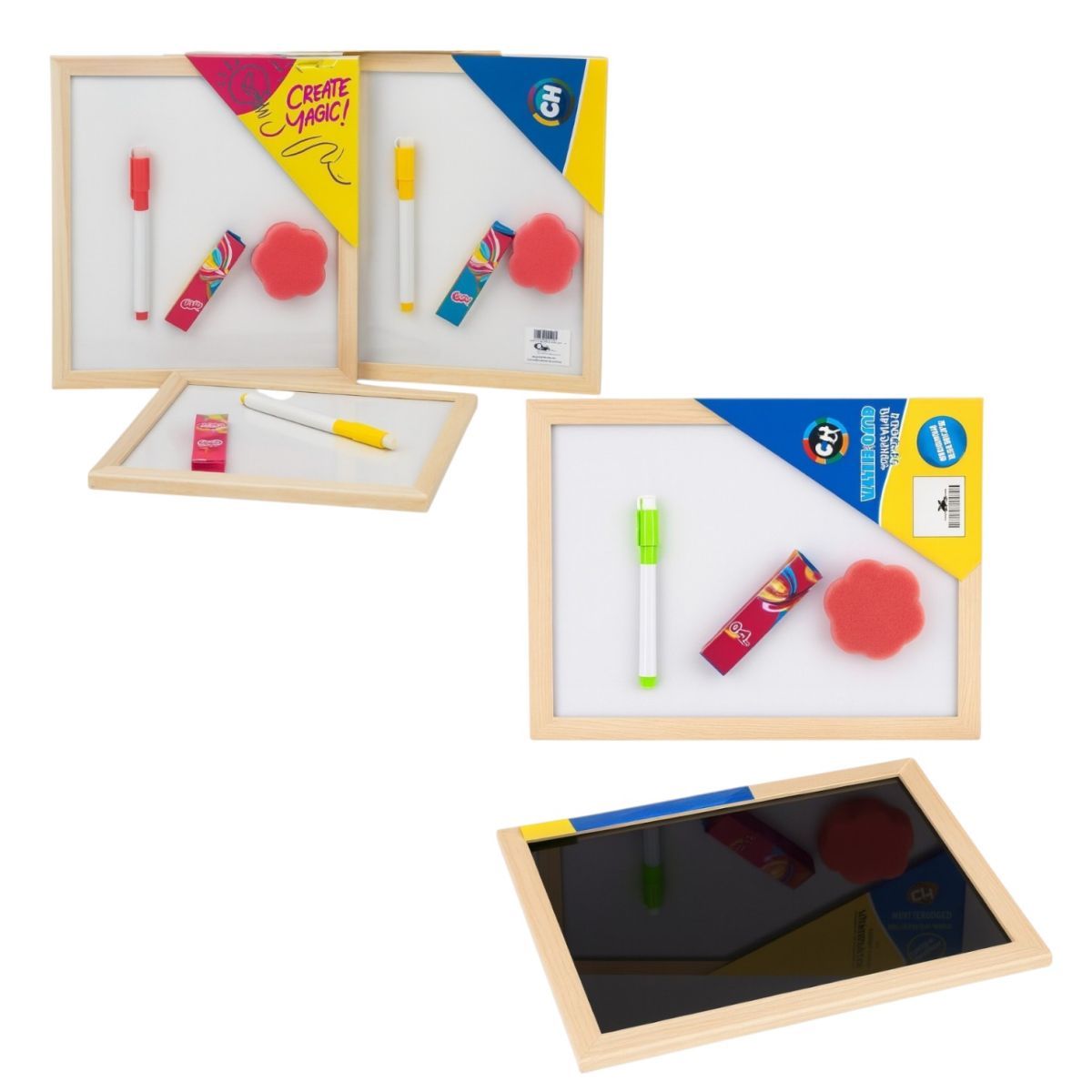Tablita de Scris 30x40cm, cu 3 Accesorii, Rama din Lemn Engros