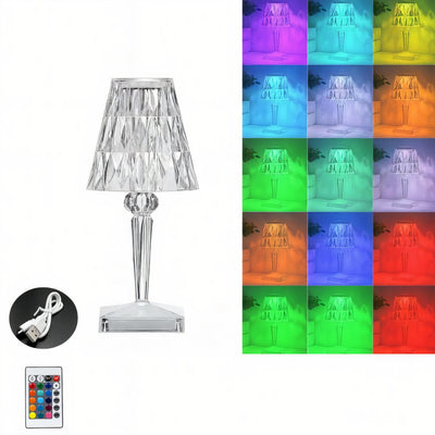 Lampa Transparenta 26cm cu LED, Model Cristal cu Acumulator, Incarcare USB si Telecomanda Engros