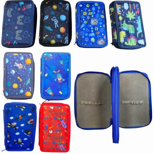 Penar pentru Scoala, 20x12cm cu 2 Fermoare, Neechipat, Diferite Modele Engros