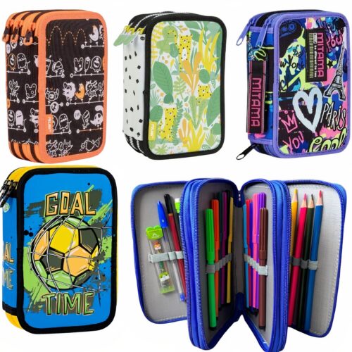 Penar pentru Scoala 19x12cm cu 3 Fermoare, Neechipat, Diferite Modele Engros