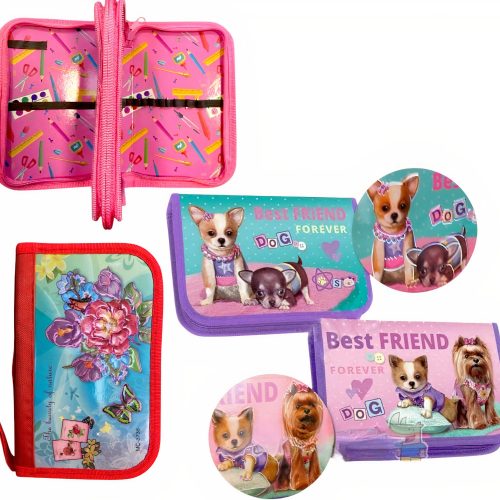 Penar pentru Scoala, 20x14cm cu 2 Fermoare, Neechipat, Diferite Modele Engros