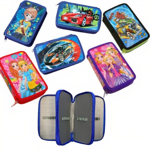 Penar pentru Scoala, 19x12cm cu 3 Fermoare, Neechipat, Diferite Modele Engros