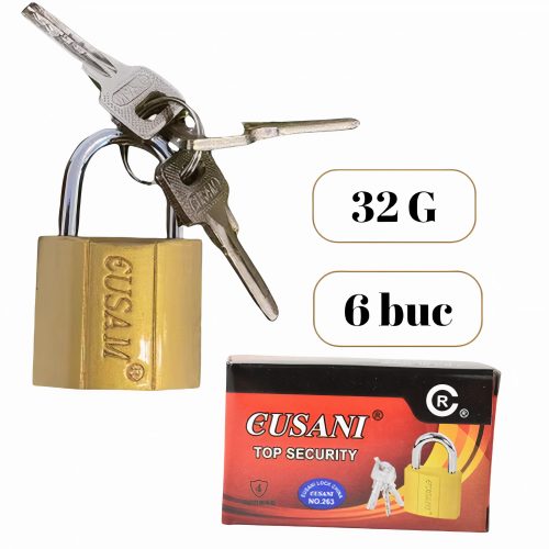 Lacat negru 32 mm 6buc/set Engros