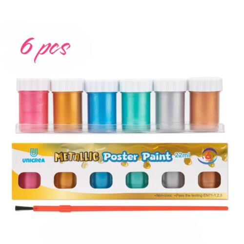 Acuarele la Borcan 22ml Metallic 6/set, Diferite Culori cu Pensula Engros