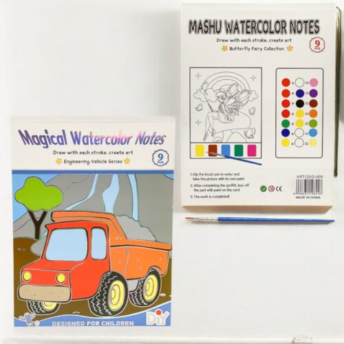 Caiet de Colorat 22x14cm Diferite Animatii, cu Pensula 16cm si Culori pe Baza de Apa Engros