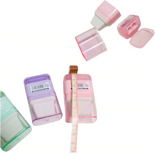 Ascutitori Colorate 24/set cu Guma de Sters 6cm, Forma Dreptunghiulara Engros