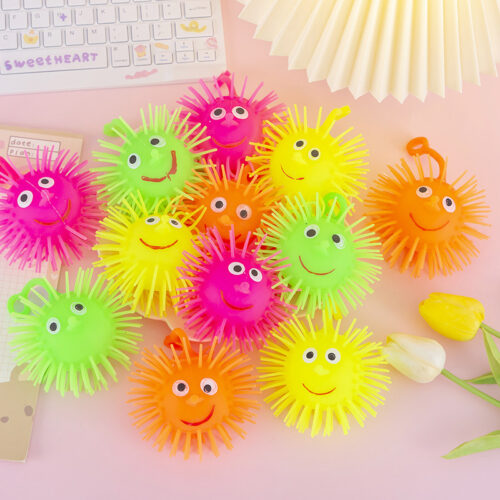 Jucarie Antistres 12/set cu Lumina 8cm din Cauciuc, Diferite Culori Engros