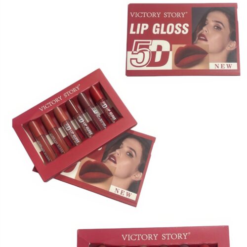 Gloss de Buze Lichid Mat 5D Diverse Culori 6/set Engros