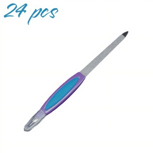 Pila pentru Unghii 24/Set, Chiureta cu Maner Colorat Engros