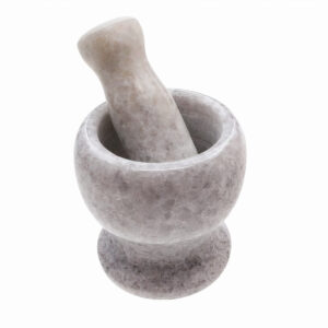 Mojar 11x9x8 cm, cu Pistil 13 cm, din Marmura, 1649 g Engros 1 Mojar 11x9x8 cm, cu Pistil 13 cm, din Marmura, 1649 g Engros