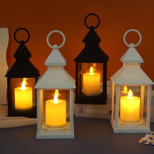 Lampă LED 22x9cm Model Felinar de Craciun, cu Lumânare Imitată, Lumină Caldă, din Plastic, Diferite Culori Engros