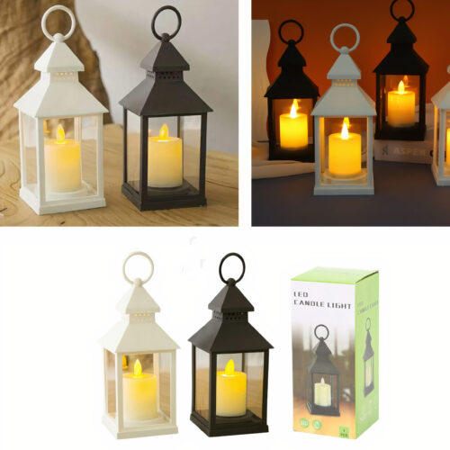 Lampă LED 22x9cm Model Felinar de Craciun, cu Lumânare Imitată, Lumină Caldă, din Plastic, Diferite Culori Engros