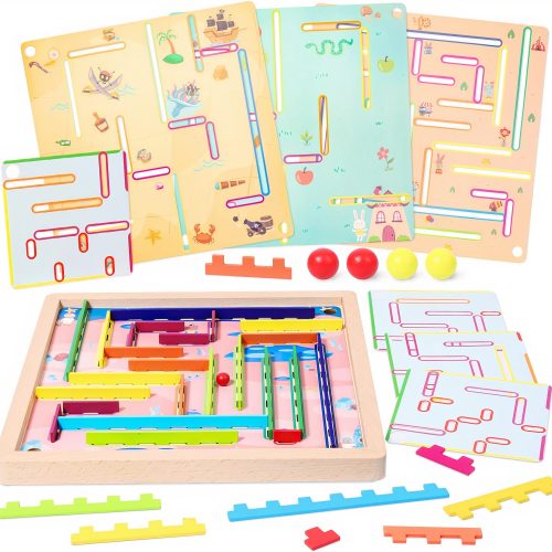 Joc Labirint Magnetic Multifunctional, cu 4 Desene pentru Copii, 29,5x29,5cm Engros