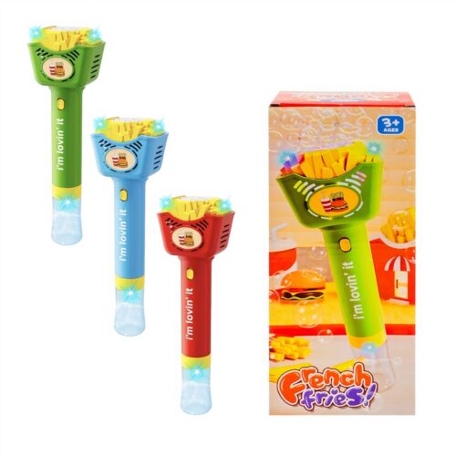 Pistol Automat cu LED 30cm cu Baloane de Sapun, din Plastic Model Fast Food Diferite Culori Engros