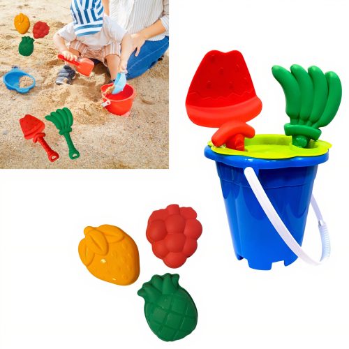 Galetusa 16x14cm cu Accesorii pentru Nisip 7/set din Plastic Diferite Culori Engros