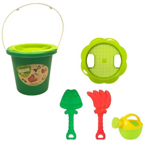 Galetusa 13x13cm cu Accesorii pentru Nisip 5/set, din Plastic Diferite Culori Engros