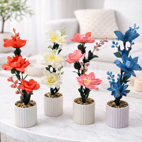 Flori Artificiale in Ghiveci 35cm, Diferite Culori Engros