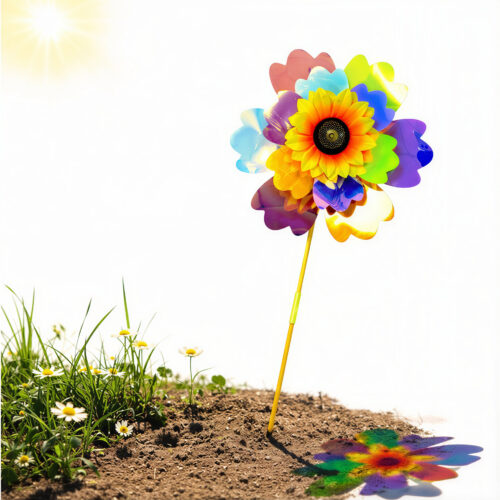 Morisca de Vant 2/set pentru Gradina 40cm Forma de Floare, din Plastic, Diferite Modele Engros