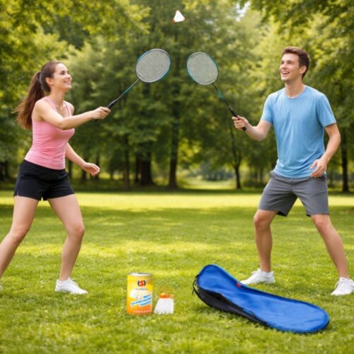 Palete Badminton 2/set cu 2 Fluturasi, 60cm din Plastic Engros