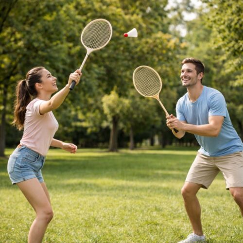 Palete Badminton 2/set din Lemn 63cm, cu Fluturas din Plastic Engros