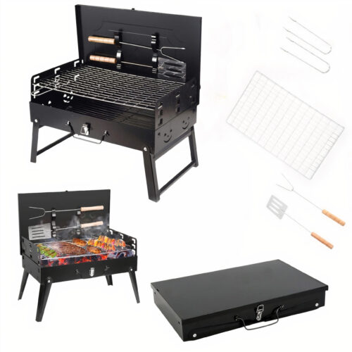 Gratar Portabil 47x44x27cm Model Servieta, cu Accesorii 3 Inaltimi Reglabile Engros