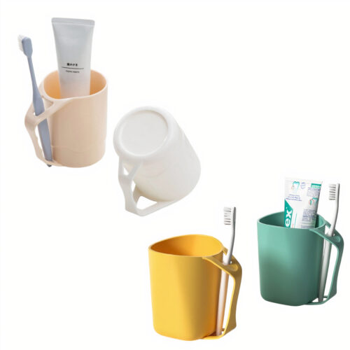 Cana 10x8cm Suport pentru Periuta de Dint, cu Maner Diferite Culori Engros
