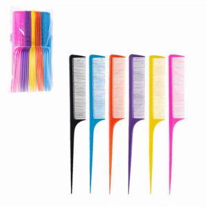 Pieptene cu Coada Ascutita 21cm, din Plastic 12/set Diferite Culori Engros