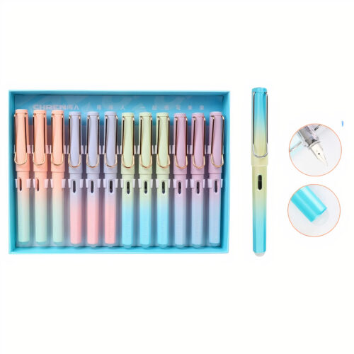 Stilouri Degrade 12/set cu Radiera, Cerneala Termosensibila 13cm Diferite Culori Engros