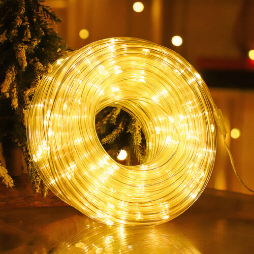 Instalație 14m, Model Furtun LED, Lumină Alb Cald, pentru Interior și Exterior, de Crăciun Engros