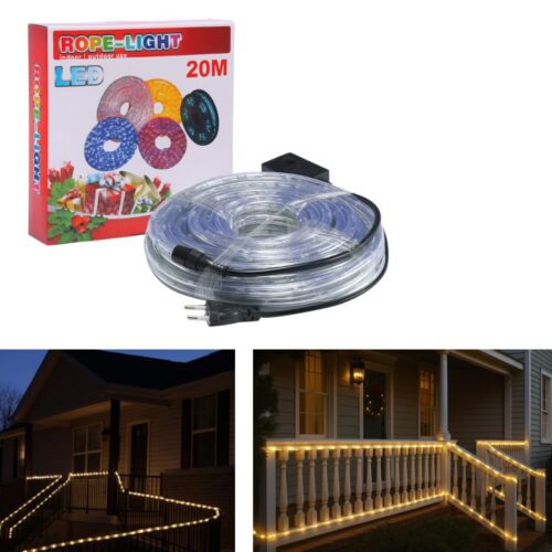 Instalație 14m, Model Furtun LED, Lumină Alb Cald, pentru Interior și Exterior, de Crăciun Engros