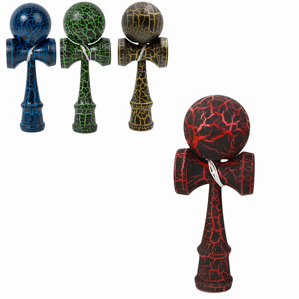 Kendama 18cm din Lemn, Model Crăpătură Diferite Culori Engros