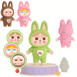 Figurina Breloc 12/set Labubu 9cm, cu Schimbare de Expresie Diferite Culori Engros