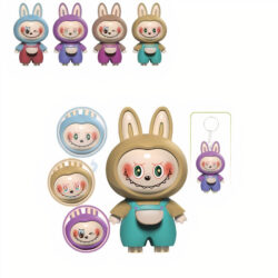 Figurina Breloc 12/set Labubu 9cm, cu Schimbare de Expresie Diferite Culori Engros