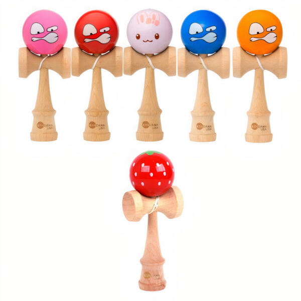 Kendama 18cm din Lemn, Lucioase, Ștanțată Diferite Modele Engros Kendama 18cm din Lemn, Lucioase, Ștanțată Diferite Modele Engros