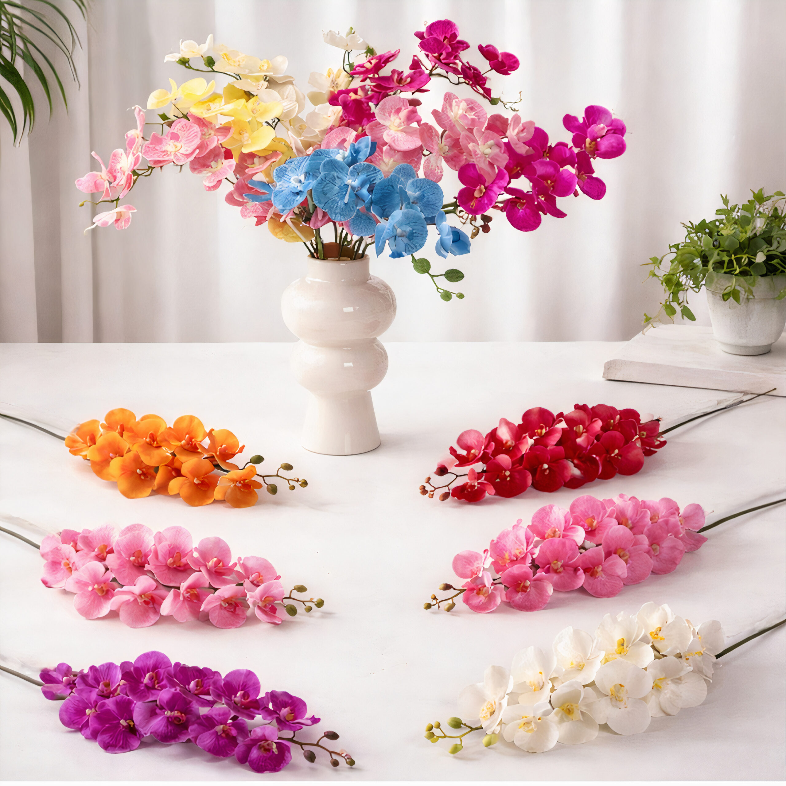 Fir de Orhidee 100cm, Material Textil Sintetic, Diferite Culori Engros Fir de Orhidee 100cm, Material Textil Sintetic, Diferite Culori Engros