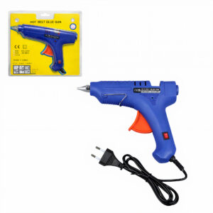 Pistol de Lipit cu Silicon 19x16cm, Electric 110–240V cu Buton Pornit/Oprit si  Duză Metalică de Precizie Albastru Engros