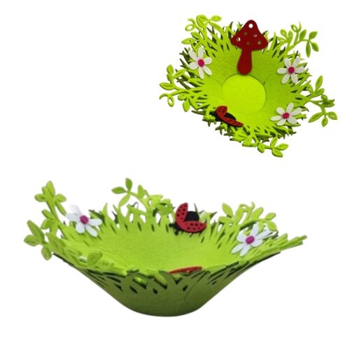 Cos Decorativ pentru Paste, Mic 7.5x18cm Model cu Gaza si Floricele Engros