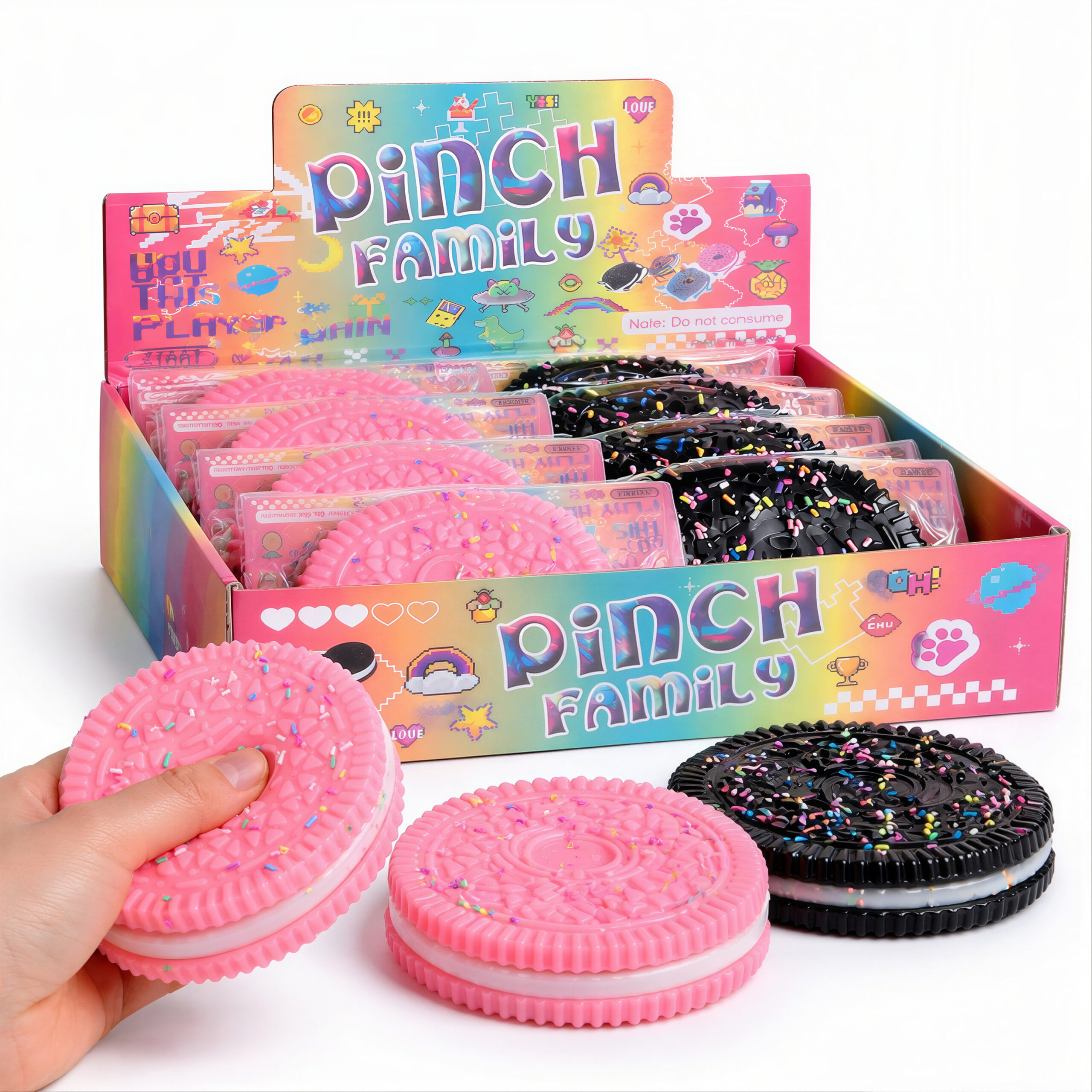 Jucarie Squeeze 8/set Model Biscuite 10cm, Diferite Culori Engros Jucarie Squeeze 8/set Model Biscuite 10cm, Diferite Culori Engros