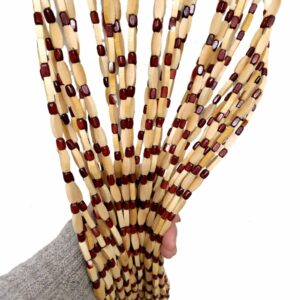 Perdea Decorativă pentru Ușă 90x180cm, din Mărgele din Lemn, cu Bară din Lemn Diferite Culori Engros