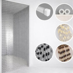 Perdea din Mărgele 90x200cm pentru Ușă, cu Bară și Agățători din Plastic Diferite Culori Engros