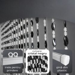 Perdea din Mărgele 90x200cm pentru Ușă, cu Bară și Agățători din Plastic Diferite Culori Engros