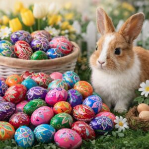 Ouă Decorative Traditionale de Paște din Lemn 9x7cm, Model Floral, Lucioase Diferite Culori Engros 2 Ouă Decorative Traditionale de Paște din Lemn 9x7cm, Model Floral, Lucioase Diferite Culori Engros