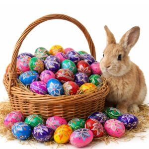 Ouă Decorative Traditionale de Paște din Lemn 9x7cm, Model Floral, Lucioase Diferite Culori Engros 1 Ouă Decorative Traditionale de Paște din Lemn 9x7cm, Model Floral, Lucioase Diferite Culori Engros