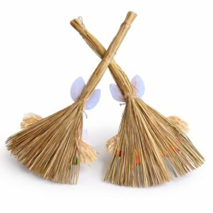 Mătură Decorativă de Paște 52x25cm, cu Iepuraș și Inscripție Welcome, din Paie Naturale, Diferite Modele Colorate Engros