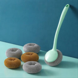 Burete Sârmă 6/Set cu Mâner din Plastic, pentru Vase Engros