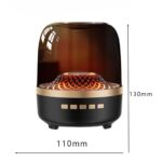 Boxă Audio Bluetooth Portabilă 13x11cm Model Cristal Acustic Mini, luminare LED Multicoloră USB Engros