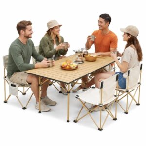 Masă Pliabilă 95x55x50cm cu 4 Scaune, Set Camping Portabil din Aluminiu, Geantă Transport Inclusă Engros 3 Masă Pliabilă 95x55x50cm cu 4 Scaune, Set Camping Portabil din Aluminiu, Geantă Transport Inclusă Engros