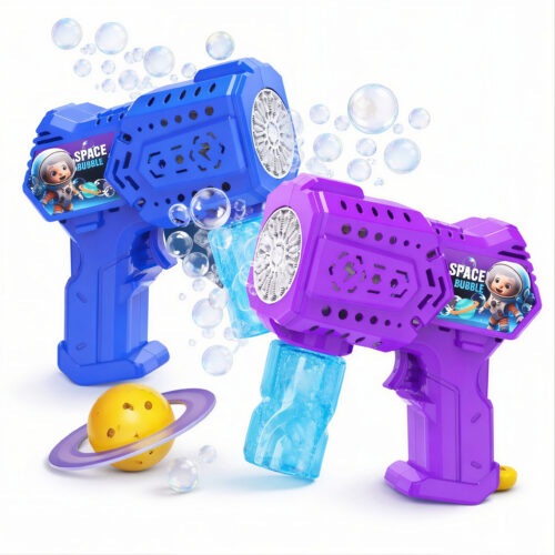 Pistol Baloane de Săpun 14x14cm cu Lumini LED, cu Rezervor Lichid Diferite Culori Engros