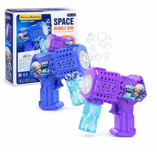 Pistol Baloane de Săpun 14x14cm cu Lumini LED, cu Rezervor Lichid Diferite Culori Engros