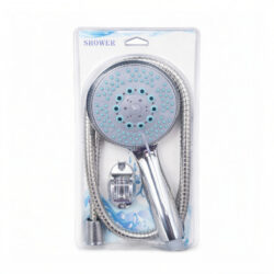 Cap de Duș 24cm cu 5 Moduri de Jet, cu Furtun Flexibil și Suport Inclus Duze din Silicon Engros